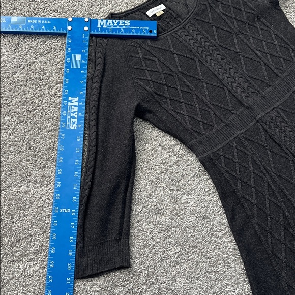 Calvin Klein Women’s Charcoal Gray Long Sleeve Patterned Sweater Dress - Size L - Picture 10 of 10